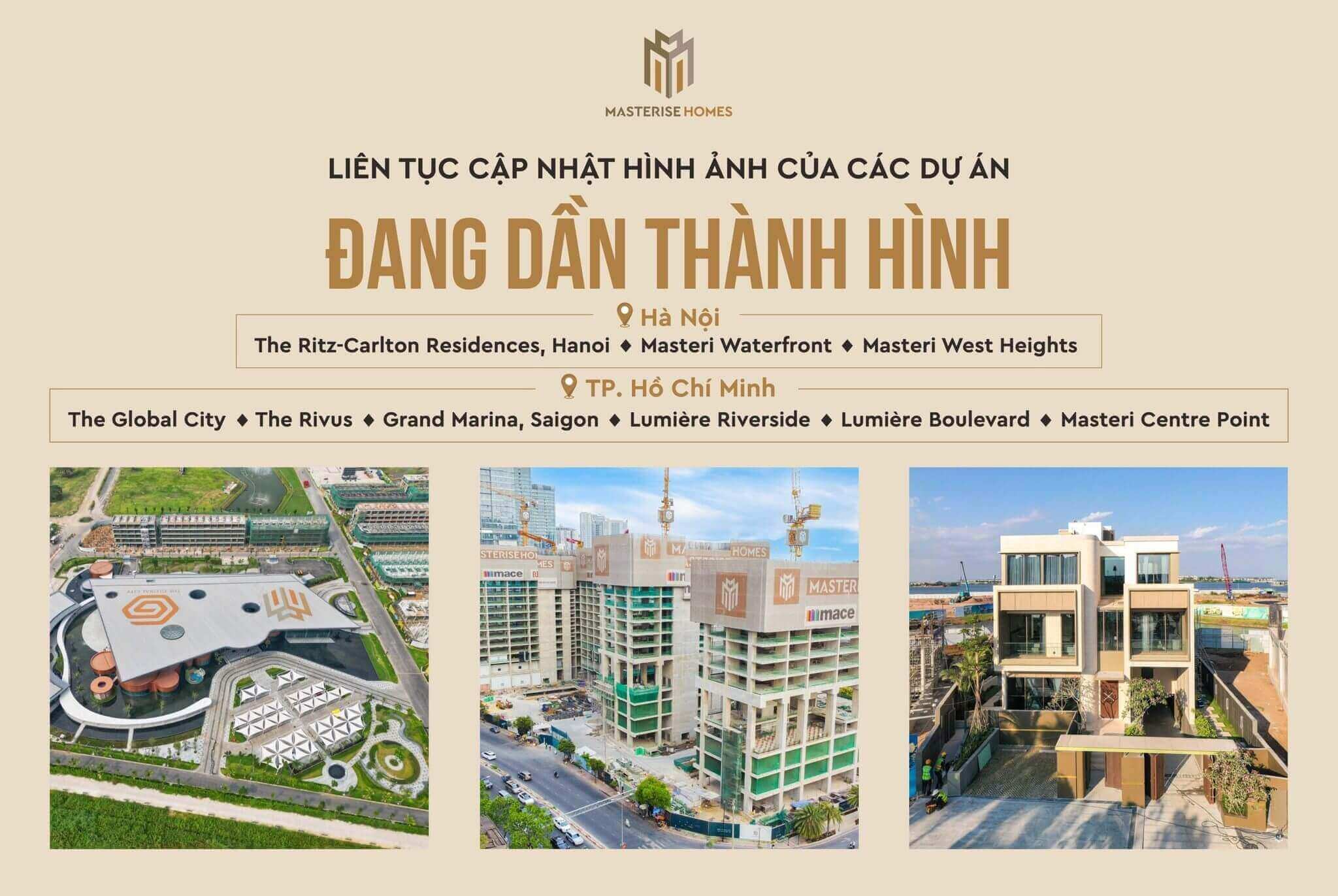 Dự án Masterise Homes phát triển đang dần hình thành tháng 4.2023