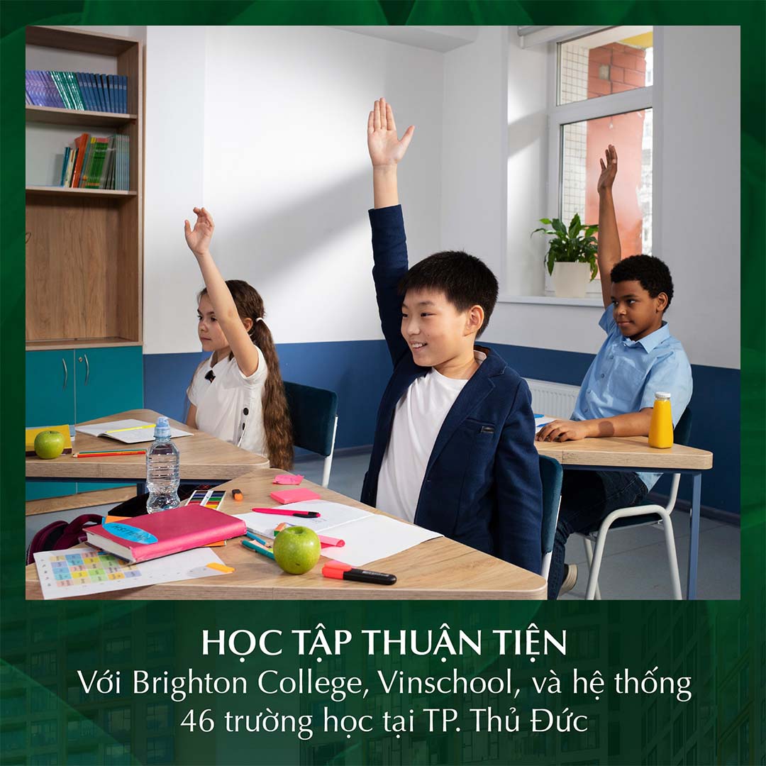 Căn hộ Lumiere Boulevard nơi sống lý tưởng cho con trẻ học tập thuận tiện với Brighton College, Vinschool, và hệ thống 46 trường học tại Thành phố Thủ Đức.