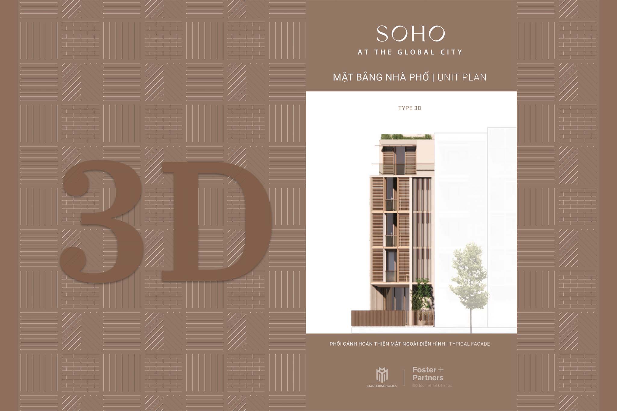 Nhà phố The Global City | Mặt bằng thiết kế nhà phố SOHO - Mẫu nhà 3D